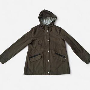 Khaki Hooded Parka Jacket